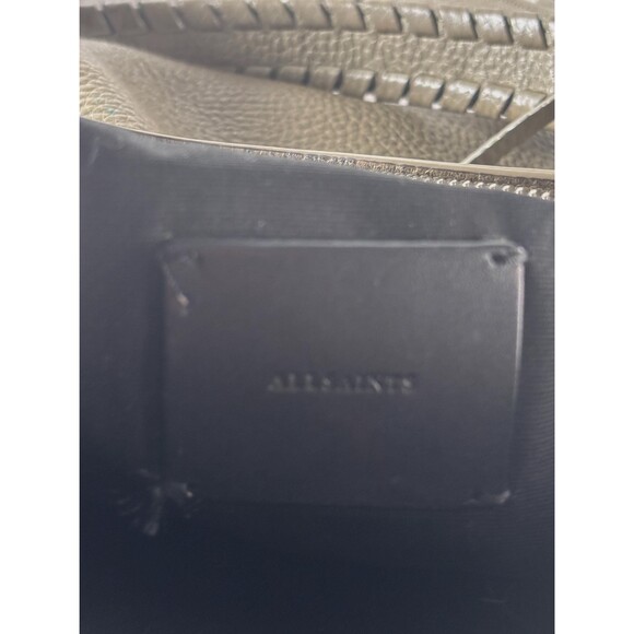 ALLSAINTS Kita Gray Pebbled Leather Slouchy Convertible Backpack